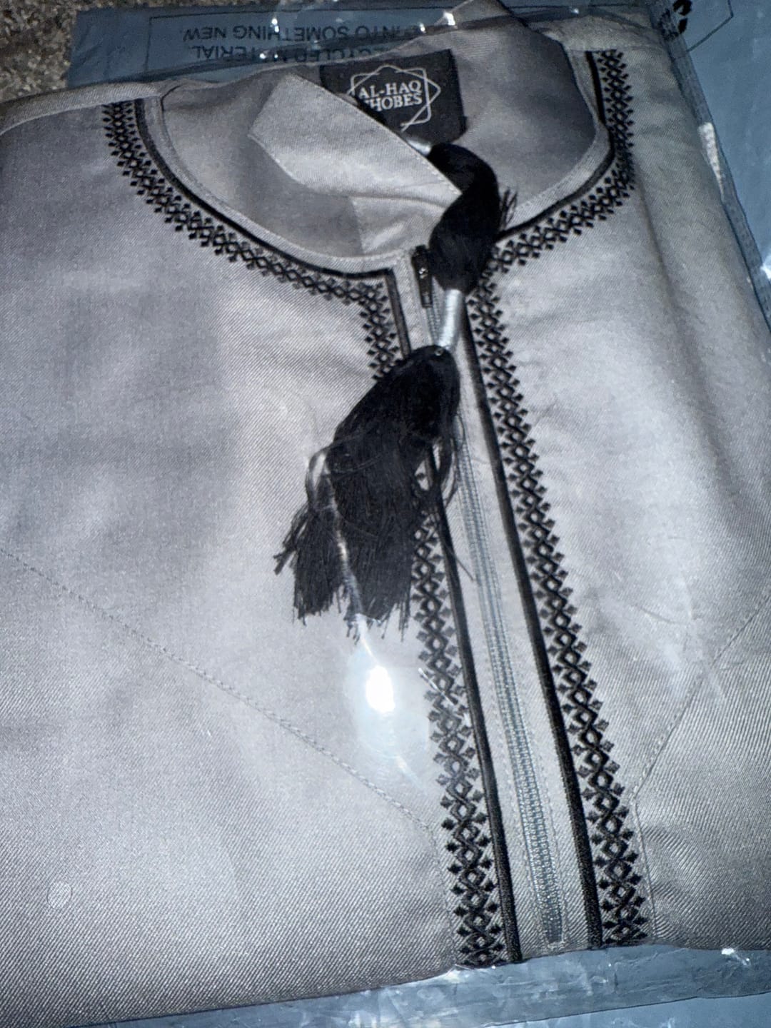 Customer photo review of Luxury Grey & Black Omani Thobe