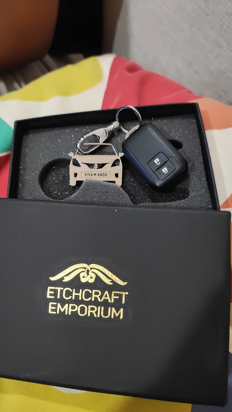 Customer photo review of Personalised Number Plate Car Keychain