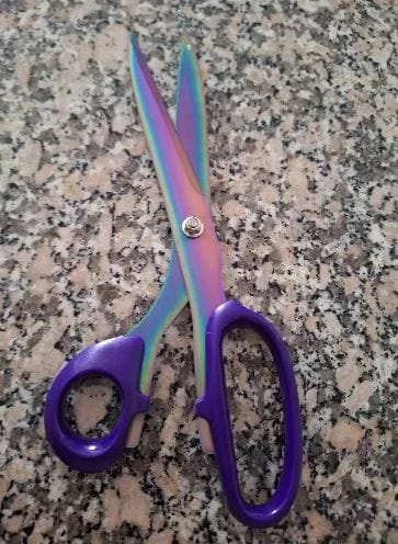 Customer photo review of Purple Handle Scissors