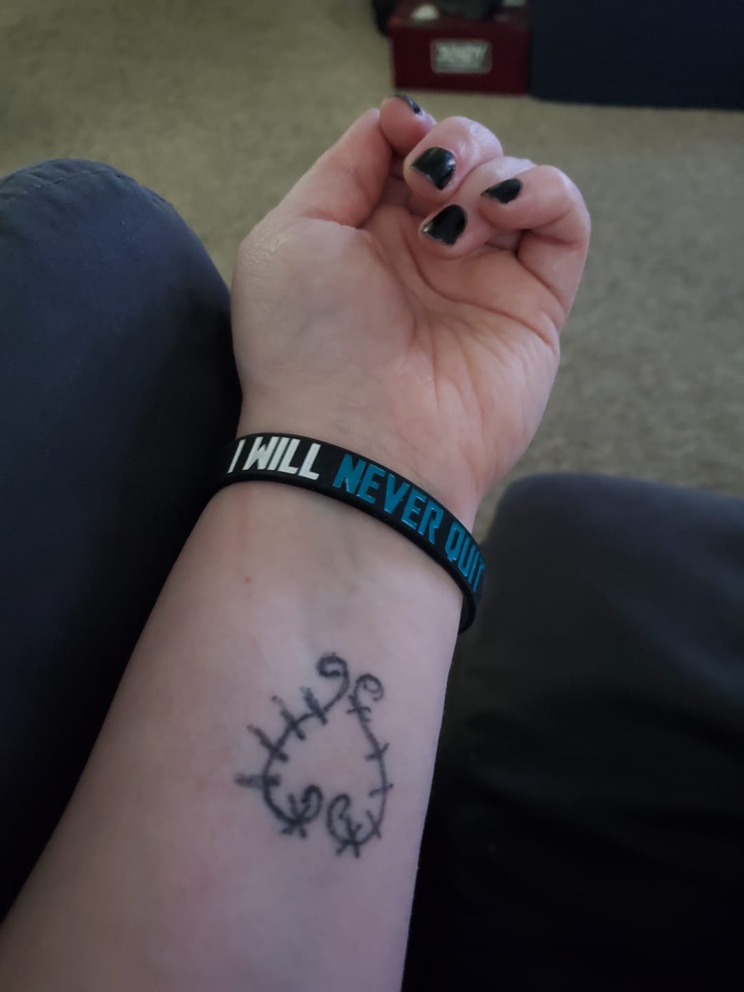 Customer photo review of I Will Never Quit- Silicone Bracelet