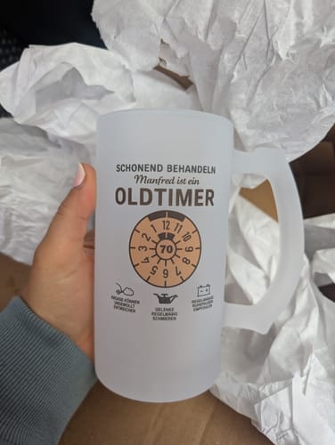 Customer photo review of OLDTIMER - Personalisierbarer Bierkrug