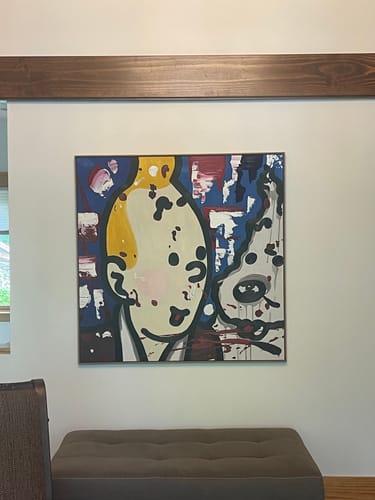 Customer photo review of Tintin Pop Art Painting – Hand-Painted Modern Comic Wall Art