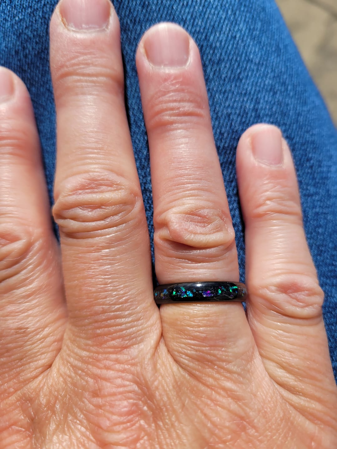 Customer photo review of The Black Opal 4mm Wonder Ring