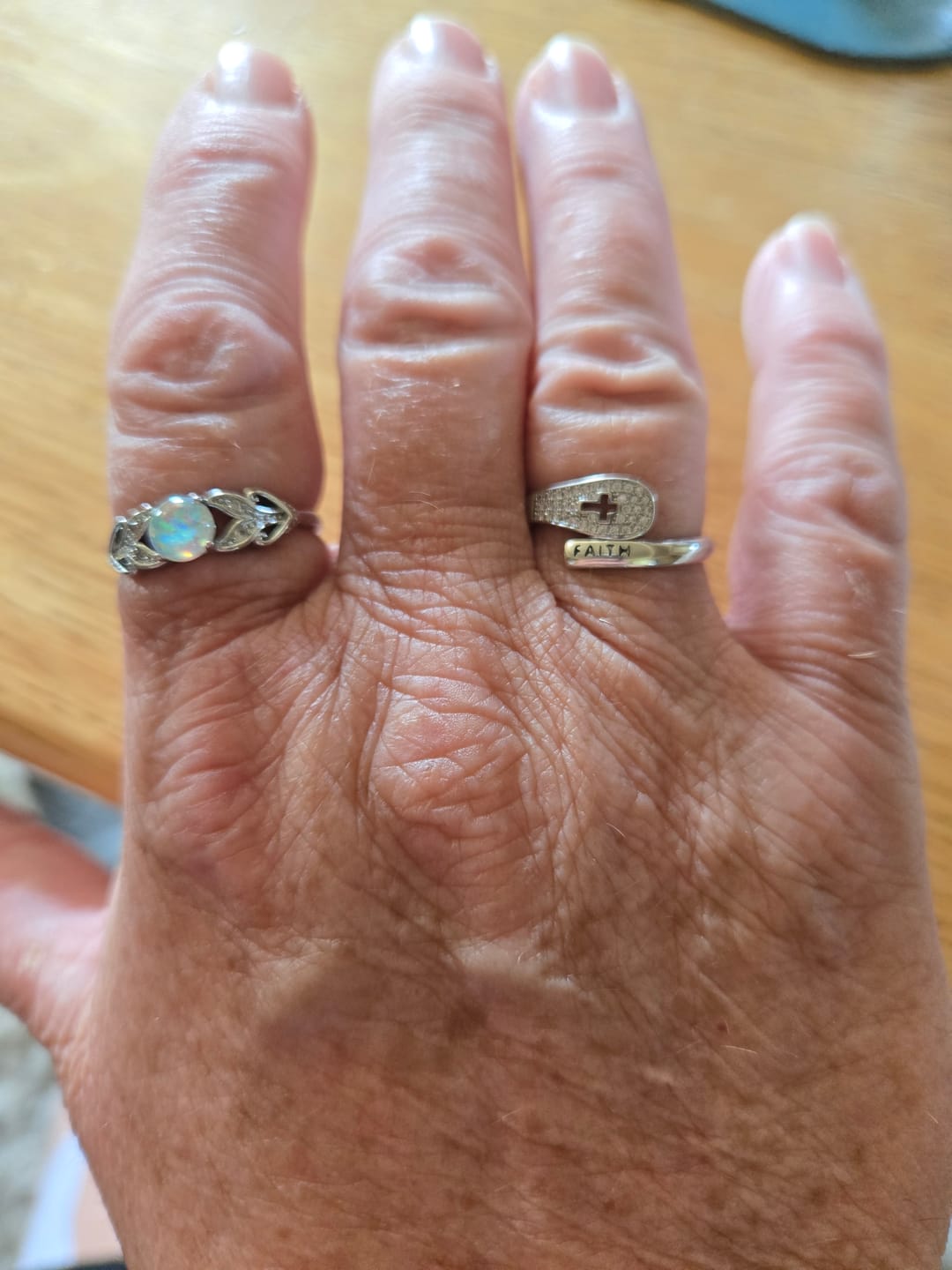 Customer photo review of "FAITH" Handmade Christian Family Ring in Zircon & 925 Sterling Silver (GIFTING OFFER)