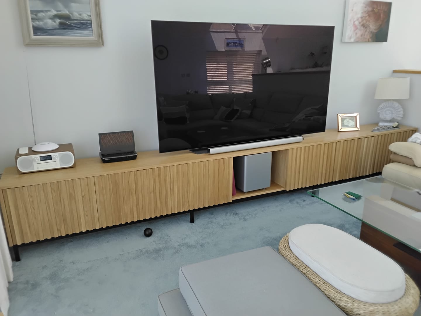 Customer photo review of Fluted Oak TV Unit