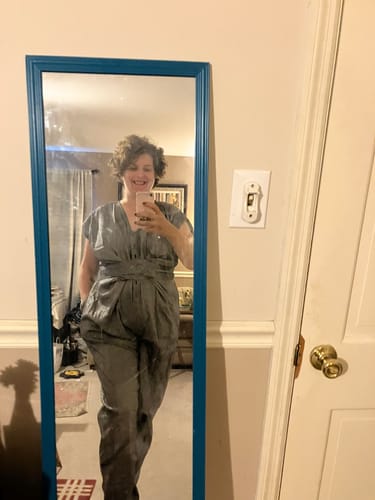 Customer photo review of VENUS WRAP JUMPER |   NEUTRAL RUBIX CHEX