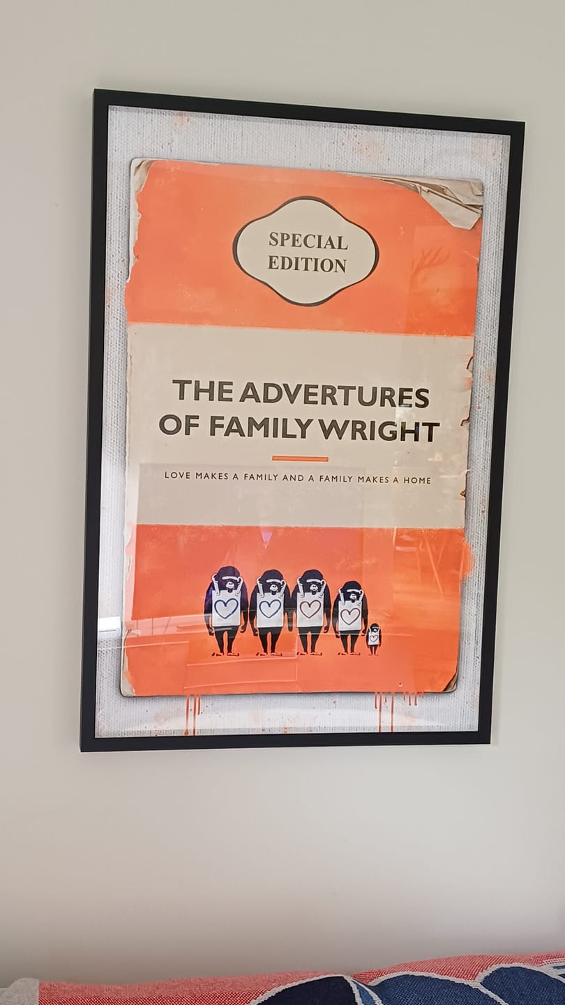 Customer photo review of Personalised Book Cover Art Print (Family Edition) New Colours!