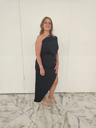 Customer photo review of Ayan One Shoulder Maxi Dress - Black