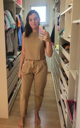 Raquel A. review of Calça Jeans Slouchy Cacau Marrom Claro image 1 out of 1