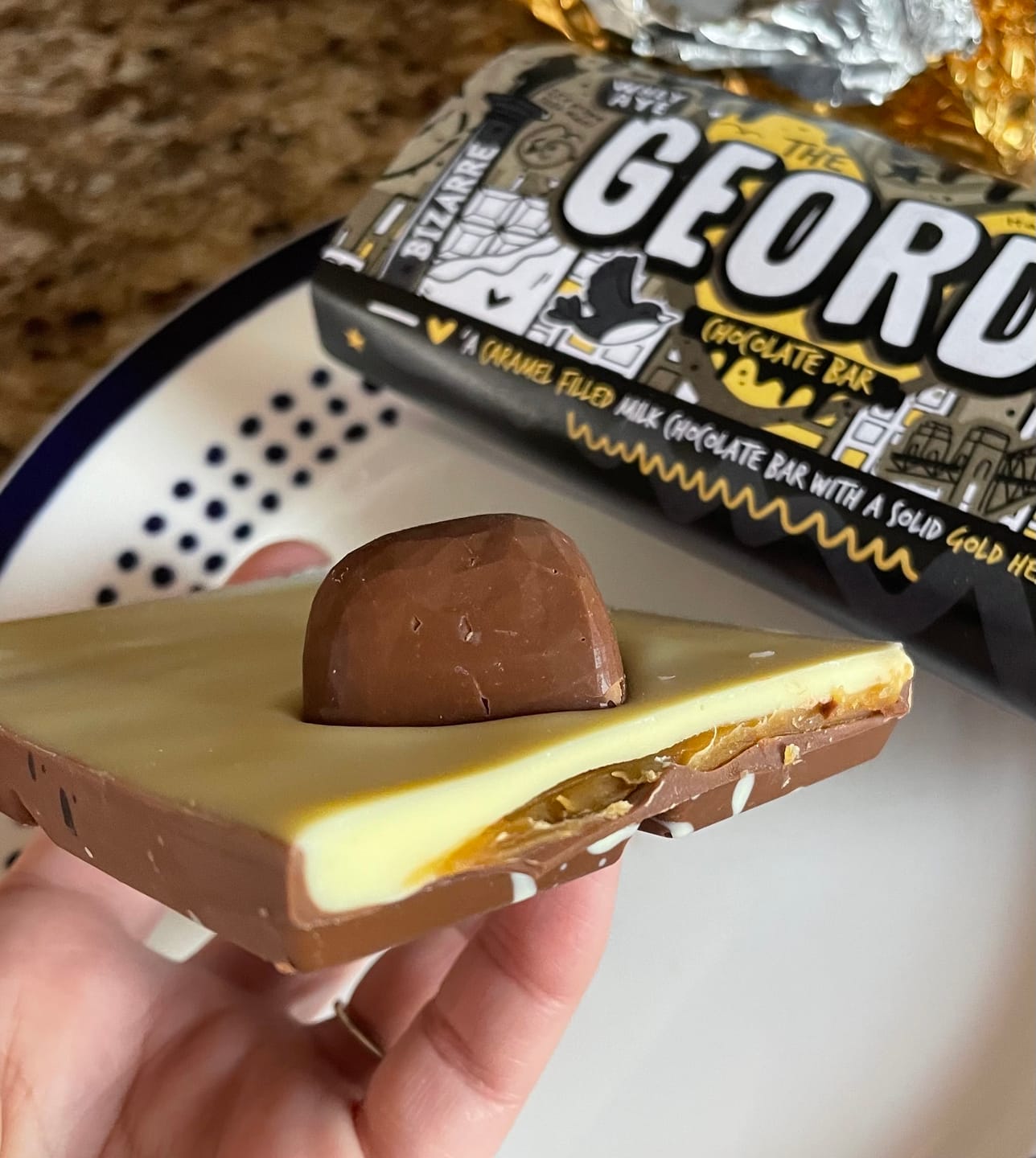 Customer photo review of The Geordie Bar double chocolate and caramel filled bar 145g