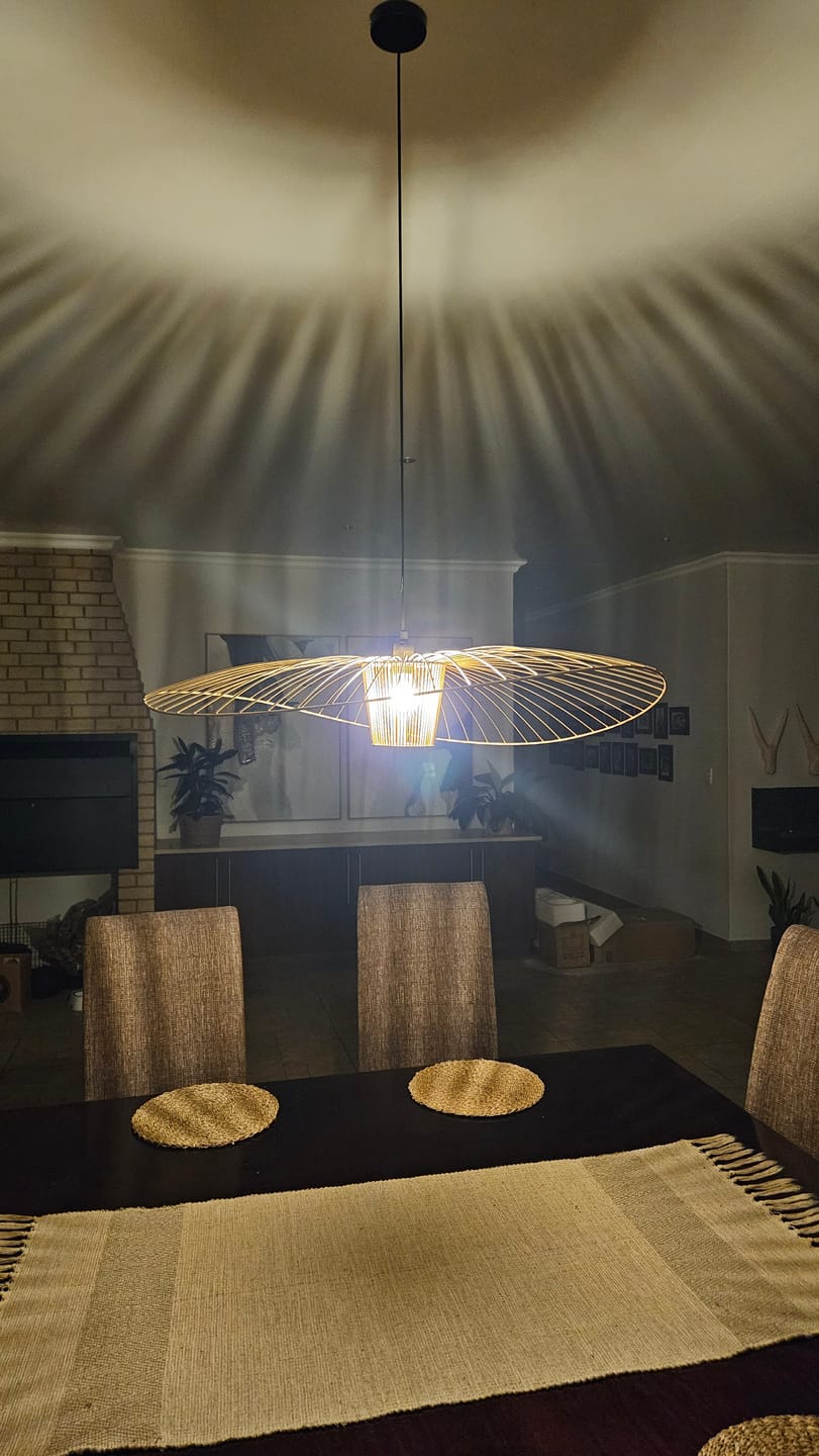 Customer photo review of Flutter Black or Gold Wire Pendant Light 4 Sizes