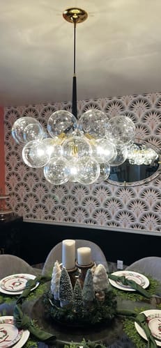 Customer photo review of Modern Cluster Glass Bubble Chandelier