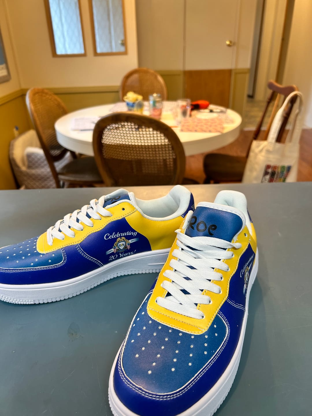 Customer photo review of Promotional Corporate Gifts, Business Gifts For Clients Personalized Sneakers, Custom Shoes, Put name or business name on it, AF-C03200