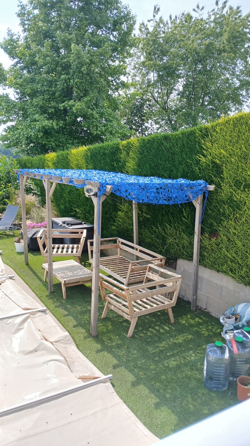 Customer photo review of Filet de camouflage renforcé bleu