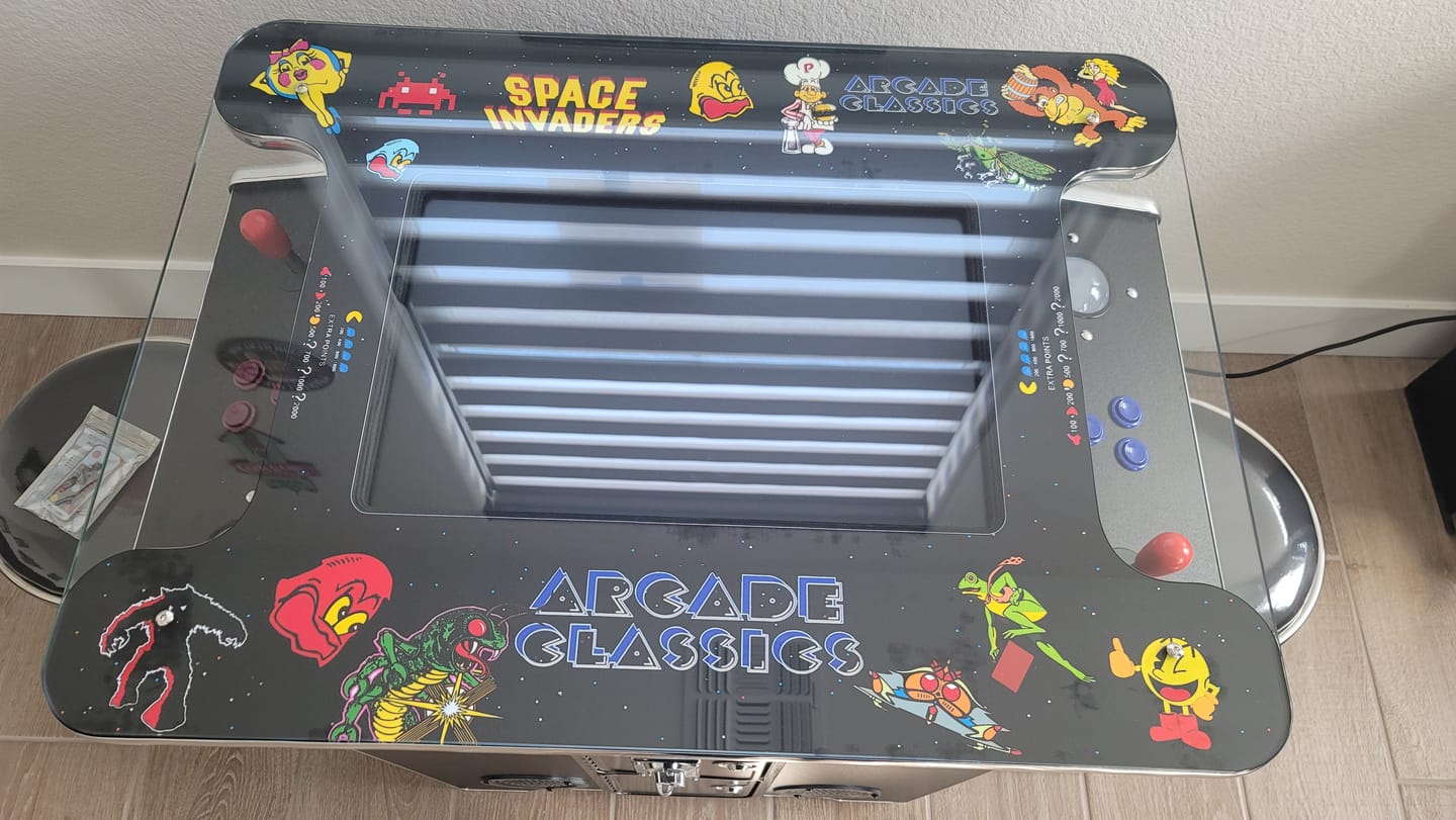 Customer photo review of Cocktail Arcade Machine 412 w/ Track Ball - Blk retro