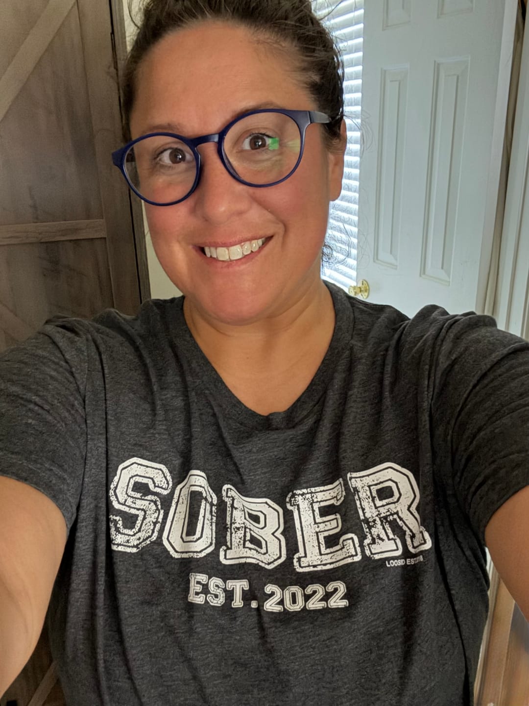 Customer photo review of Men's Sober Est. Year T-Shirt w/ Personalized Sobriety Year
