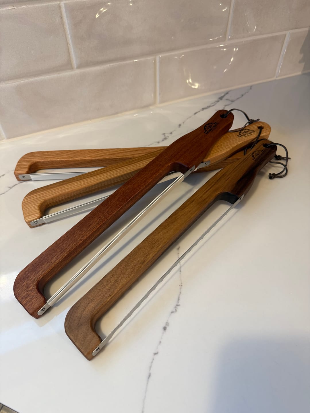 Customer photo review of 15.8X2.0" Bread Cutting Bow Knife 2 Acrylic Router Template