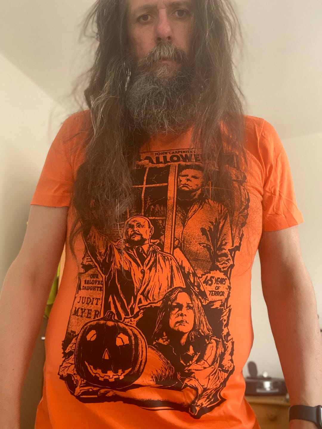 Customer photo review of Halloween 45 Years Of Terror T-Shirt