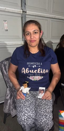 Customer photo review of Dolly® Personalized Crochet Doll with Photo Card