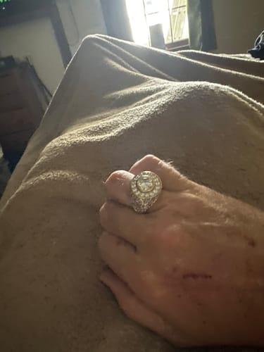 Customer photo review of Custom Centerstone Gold CZ Bling Bling Ring