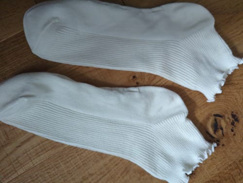 Customer photo review of Lettuce Edge Socks (Set of 2) - White