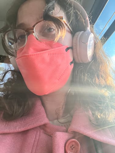 Customer photo review of KN95 Respirator Face Mask: Blush Bundle