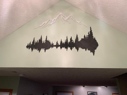 Customer photo review of White Mountain and Dark Forest Metal Wall Art