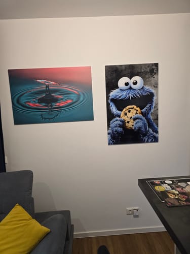 Customer photo review of Acrylglasbild Keksmonster Hochformat