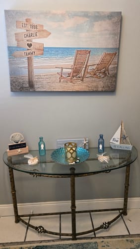 Customer photo review of Beach Couple Names Sign
