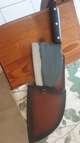 Customer photo review of BraaiPlank™ Hammer Forged Butcher Knife