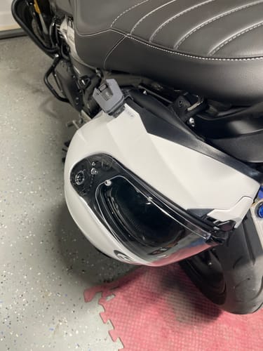 Customer photo review of Triumph Speed 400 & Scrambler 400 Helmet Hook (lock)