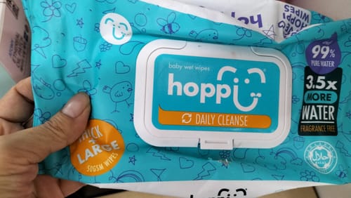 Customer photo review of [Carton] Hoppi Baby Wet Wipes (80 Wipes x 12 Packs)
