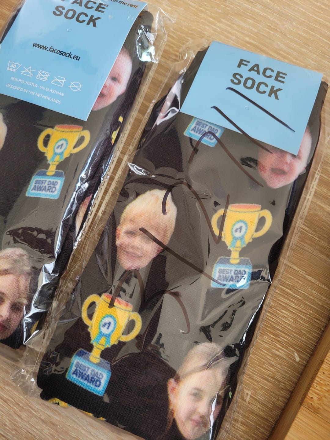 Customer photo review of FaceSock® | Custom Best Dad Sokken Met Foto