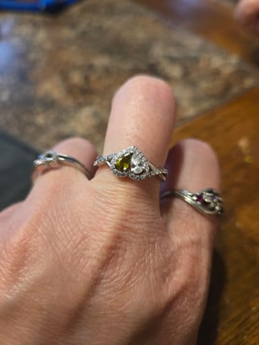 Customer photo review of Mother And Daughter Dual Teardrop Birthstone Heart Ring