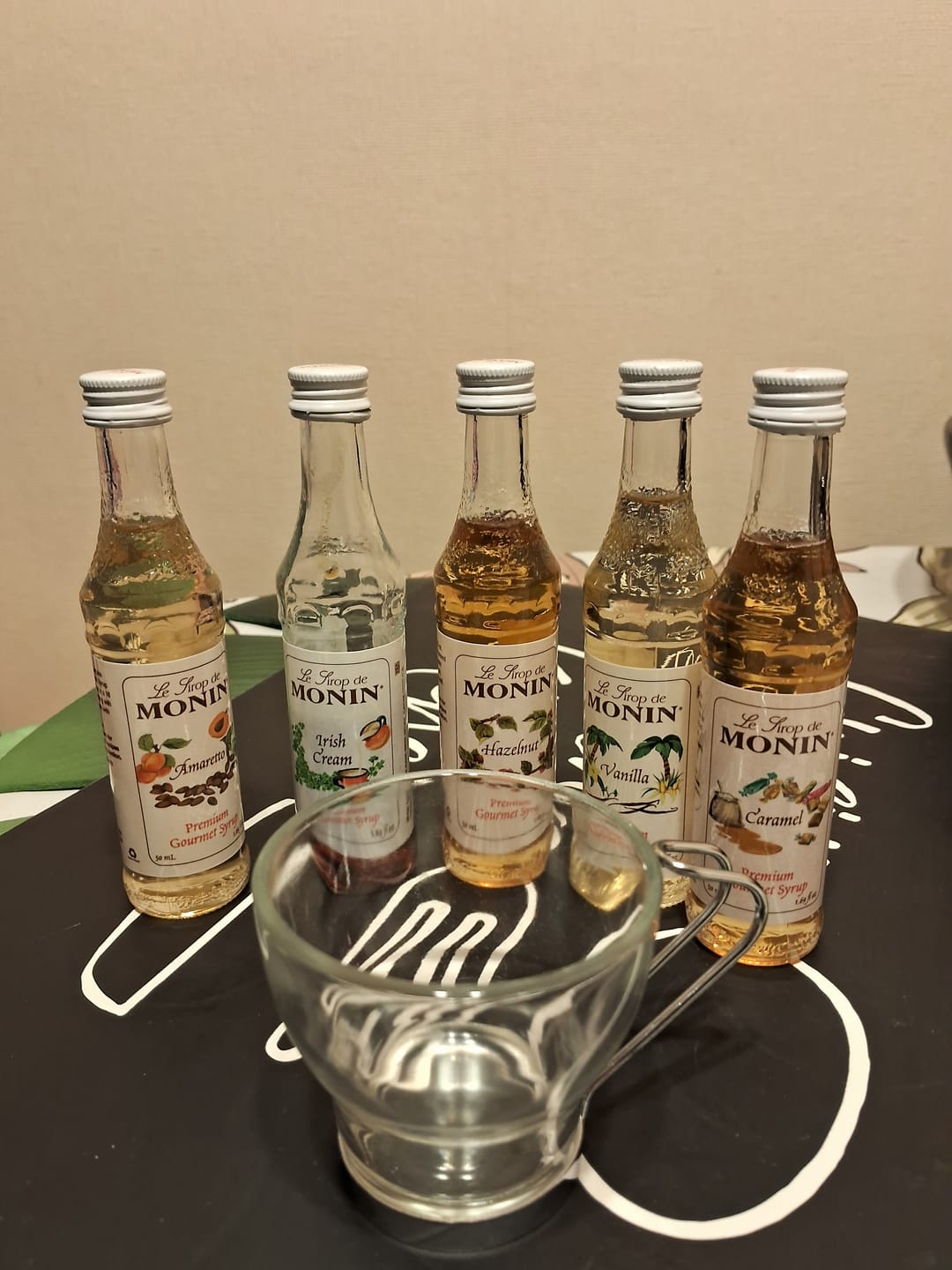 Customer photo review of Syrup Monin Coffee Collection 5 Sabores de 50 Ml c/u
