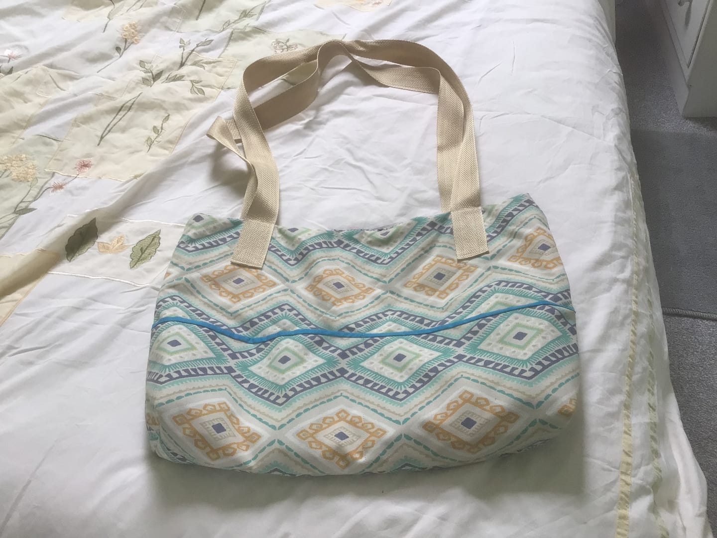 Customer photo review of Tribal Design Tiles Cotton Canvas Fabric