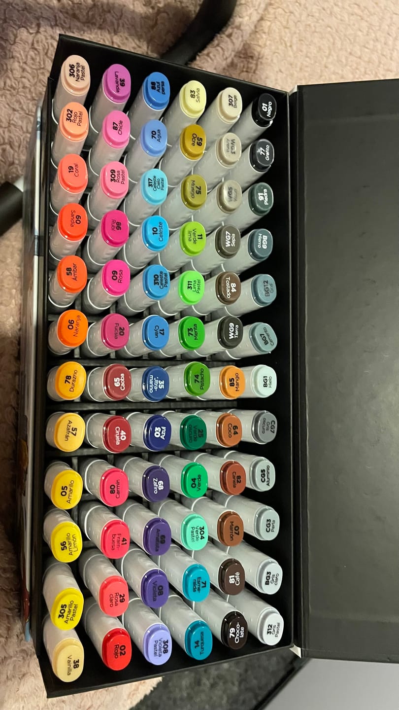 Customer photo review of Filgo Alloy - Set 72 Marcadores al Alcohol Tonos Surtidos