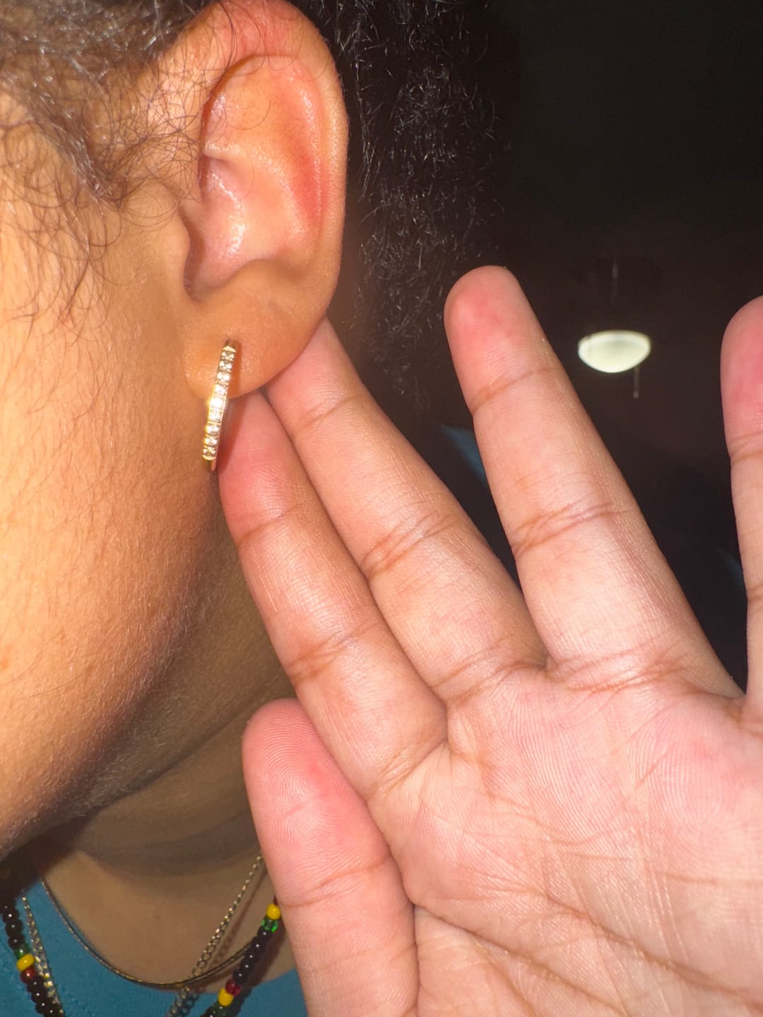 Customer photo review of My Huggies Sparkle Hoop Earrings