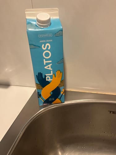 Customer photo review of Jabon líquido para PLATOS en cartón