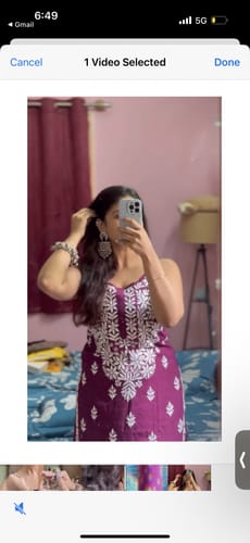 Customer photo review of Raaha Deep Purple Sleeveless Rayon Kurta Pant set