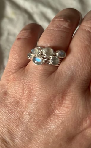 Customer photo review of Sterling Silver Stacking Moonstone Ring