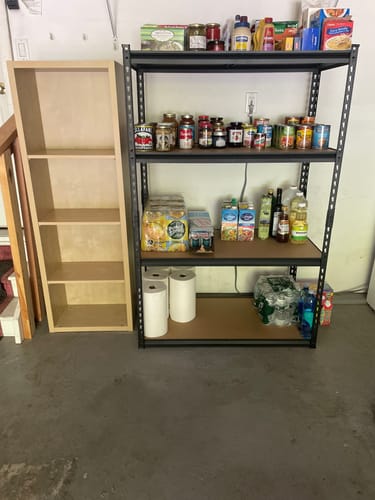Customer photo review of REIBII 40"W Storage Shelves, 2000 lbs Heavy Duty Garage Shelving, Adjustable Metal Shelves For Basemnet Warehouse Commercial