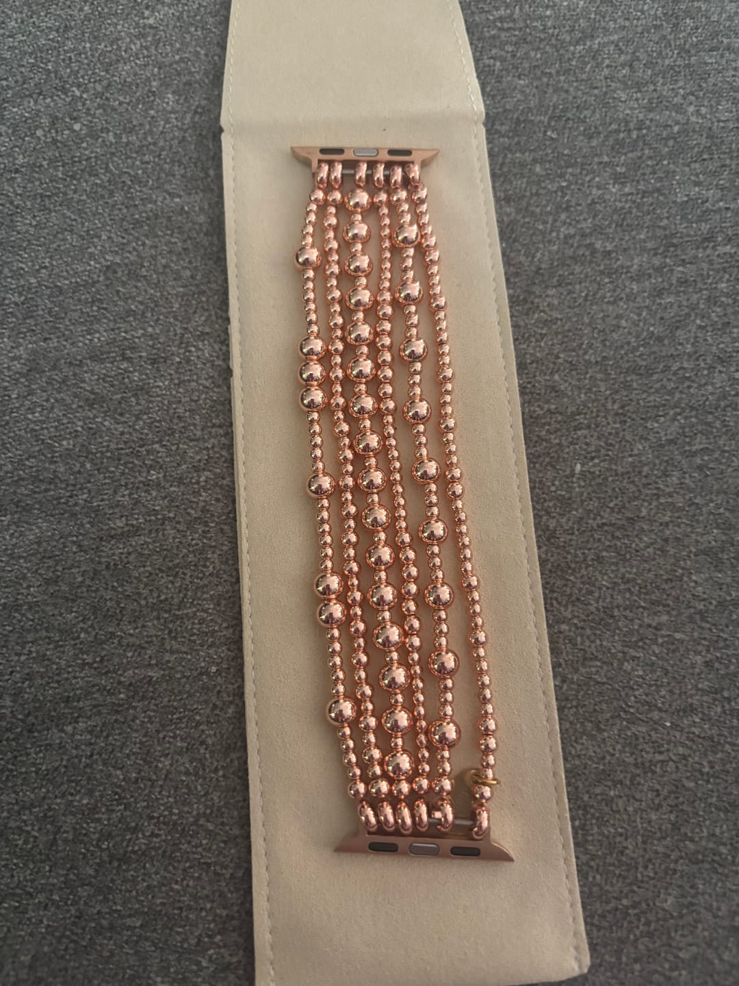 Customer photo review of Rose Gold Serenity Apple Watch Strap