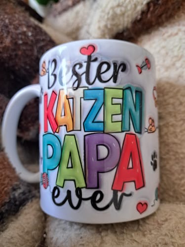 Customer photo review of Bester Katzen Papa 3D Optik - Individuelle Tasse
