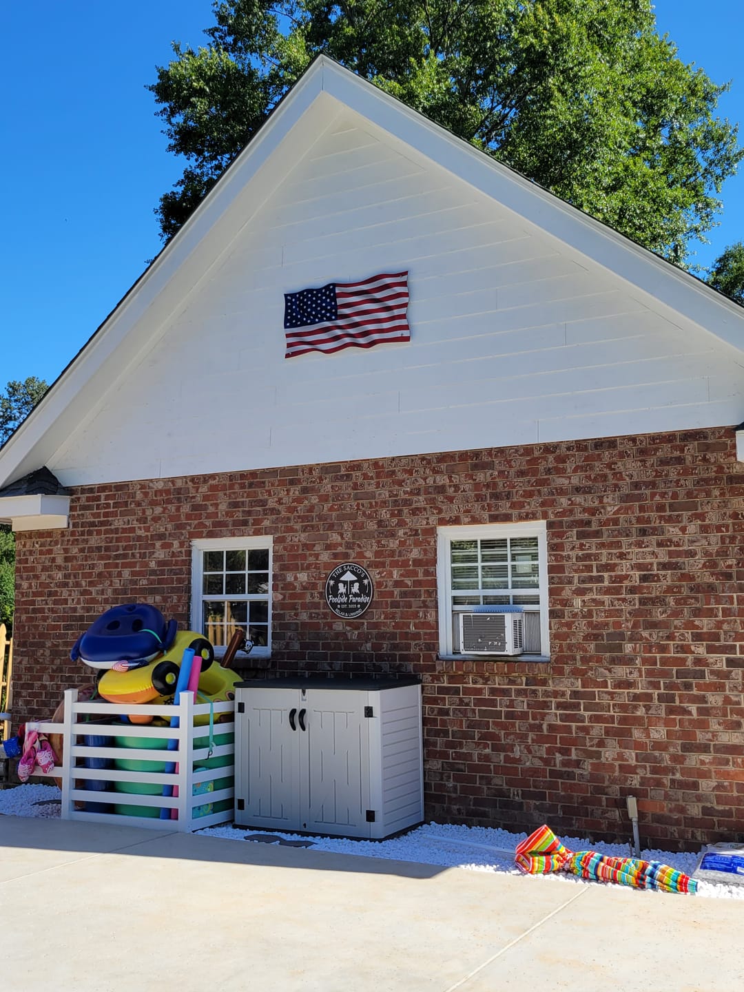 Customer photo review of Large Metal American Flag Waving