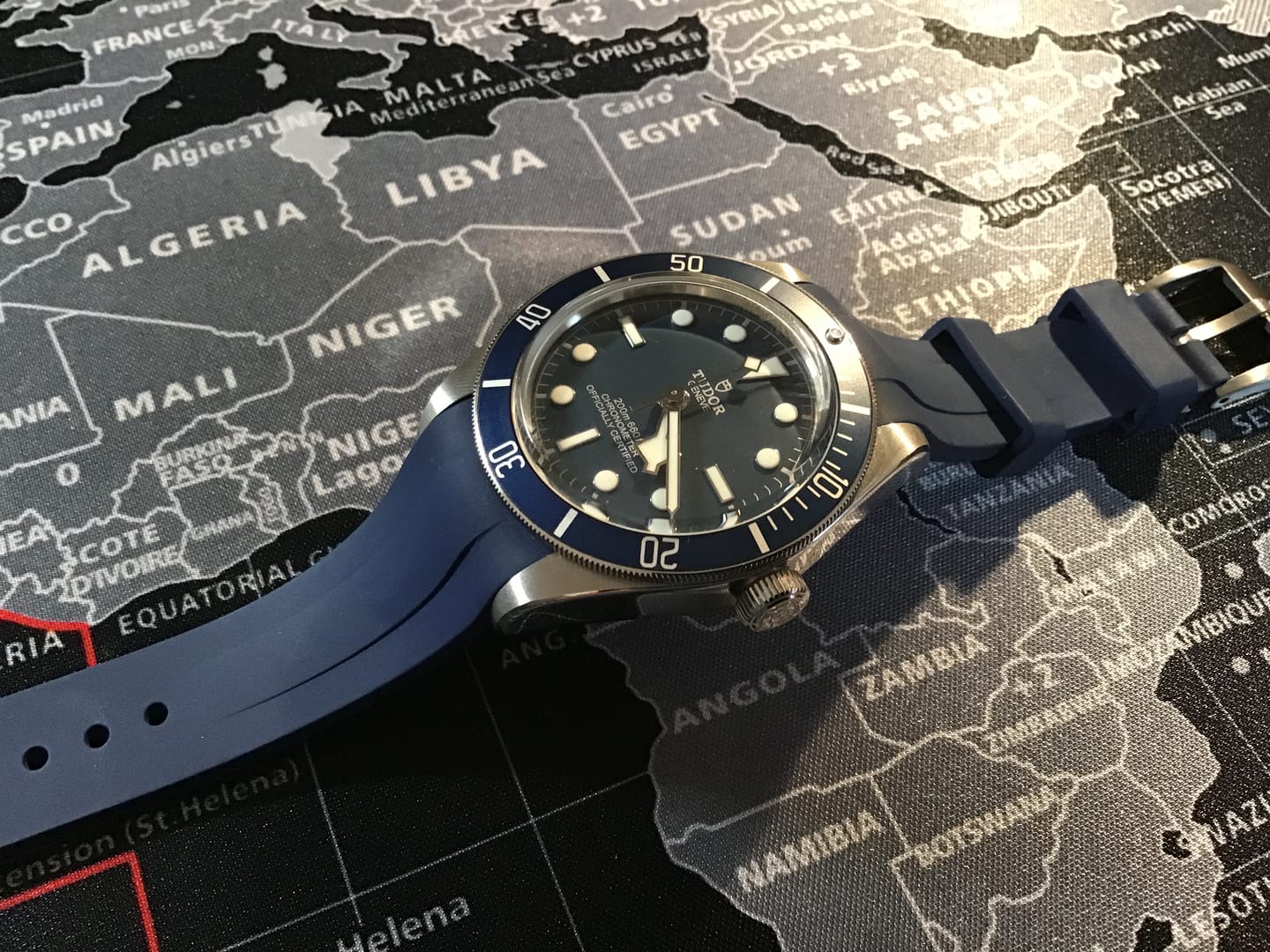 Customer photo review of Integrated Rubber Strap For Tudor Black Bay 58 - Blue