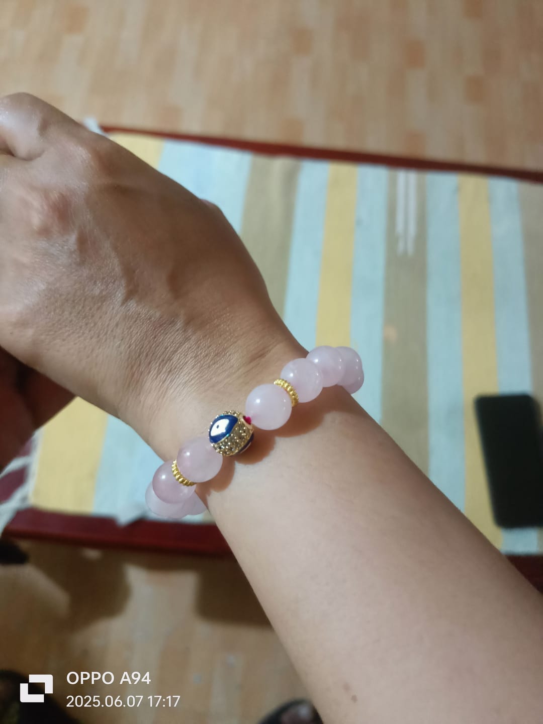 Customer photo review of Evil Eye Bracelet for Positive Energies, Good Luck, Good Karma & Protection