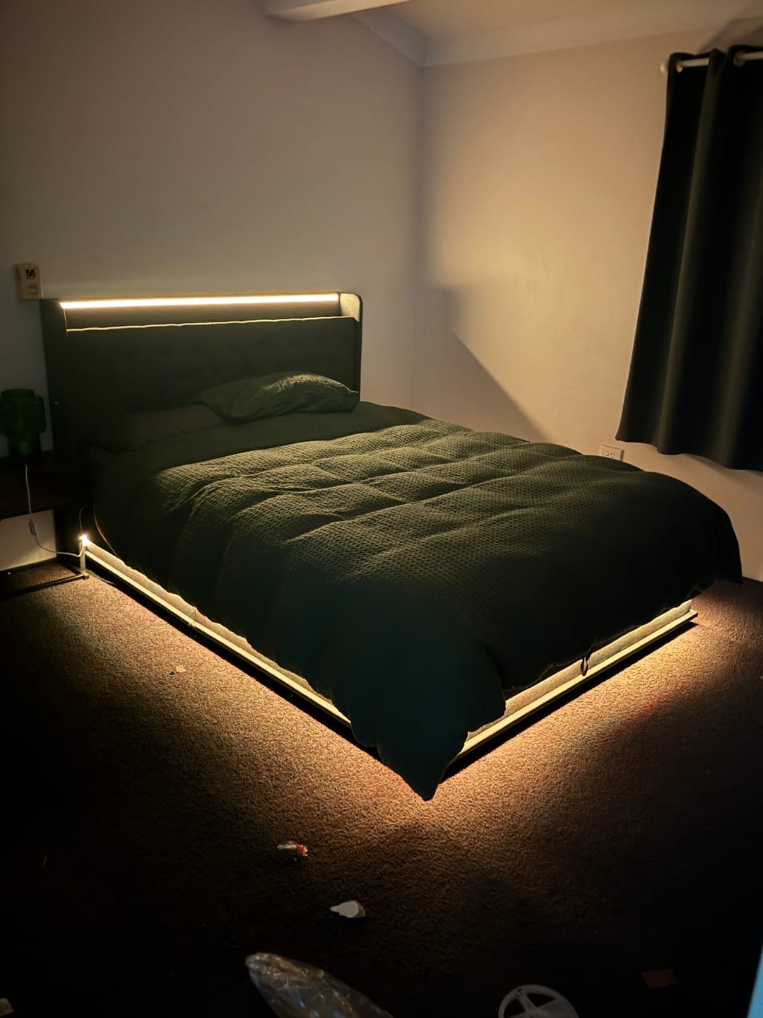 Customer photo review of Levede Bed Frame LED Light Gas Lift Storage Headboard USB Charging