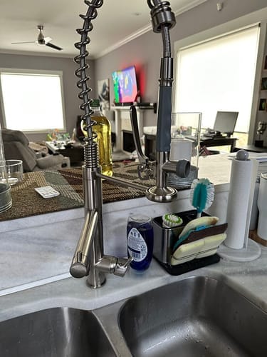 Customer photo review of Gothenburg - Pull Down Spray Dual Handle Swivel Spout Kitchen Faucet