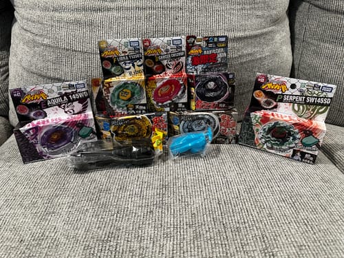 Customer photo review of Takara Tomy Beyblade Mystery Box (Metal Fusion / Fury / Masters) - 7 BEYBLADES + 2 ACCESSORIES!